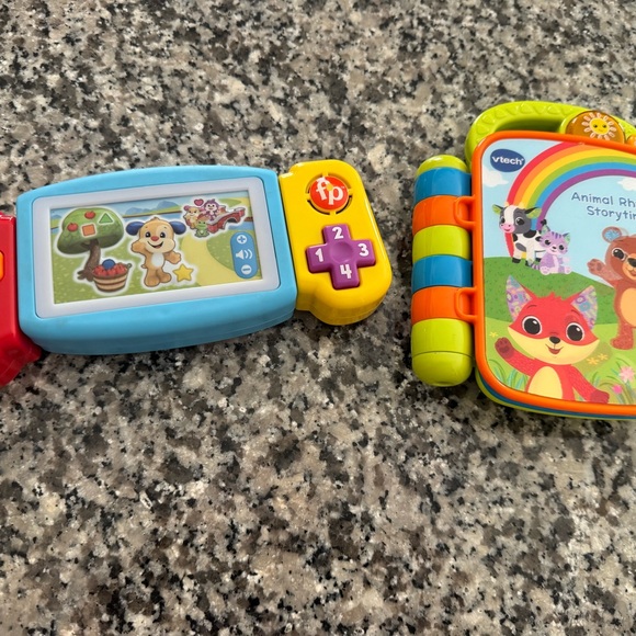 Fisher-Price Other - Fisher-Price Bright Blue and Yellow Interactive Learning Toy & Vtech book